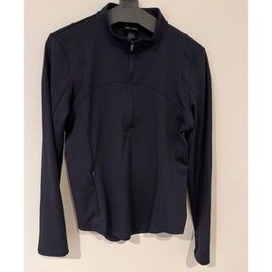 Spyder Women's Half Zip Mock Neck Pullover Black Activewear Top Size L